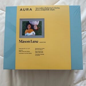 Aura Digital Frame with Blue and White Accents